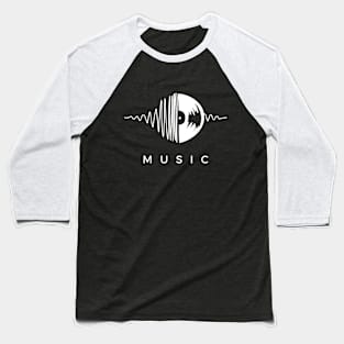 Music Soundwaves Vinyl Record Baseball T-Shirt